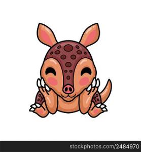 Cute little armadillo cartoon character