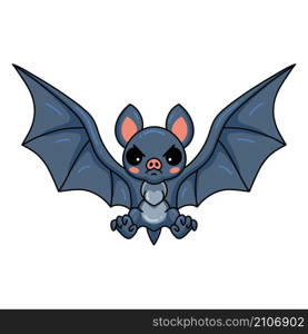 Cute little bat cartoon flying