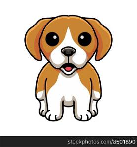 Cute little beagle dog cartoon