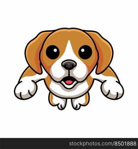 Cute little beagle dog cartoon jumping