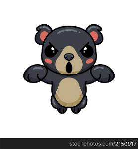 Cute little bear cartoon jumping