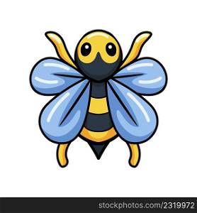 Cute little bee cartoon flying