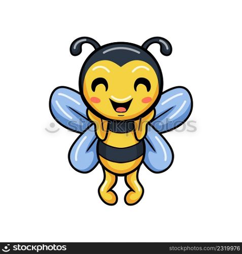 Cute little bee cartoon posing