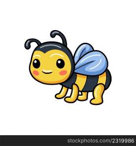 Cute little bee cartoon posing