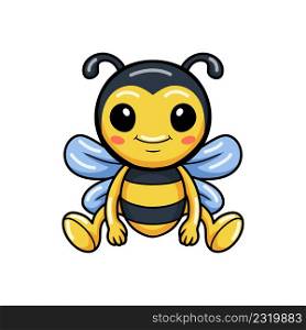 Cute little bee cartoon sitting