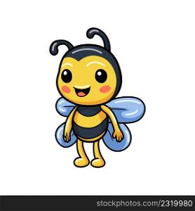 Cute little bee cartoon standing