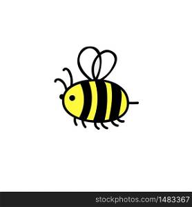 Cute little bee.Funny baby insect.Vector hand-drawn doodle illustration.