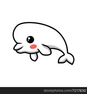 Cute little beluga whale cartoon