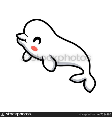 Cute little beluga whale cartoon