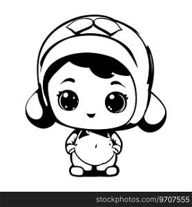 cute little boy wearing helmet and astronaut costume. vector illustration design
