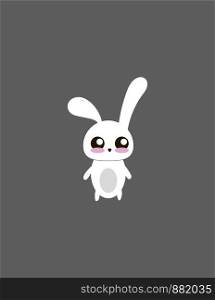Cute little bunny, illustration, vector on white background.