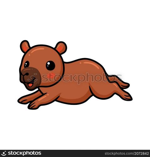 Cute little capybara cartoon posing