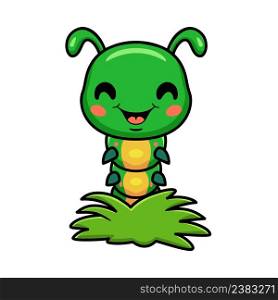 Cute little caterpillar cartoon character 
