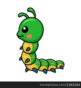 Cute little caterpillar cartoon character 