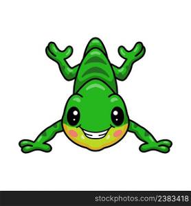 Cute little chameleon cartoon character