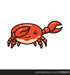 Cute little crab cartoon dabbing