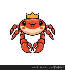 Cute little crab king cartoon
