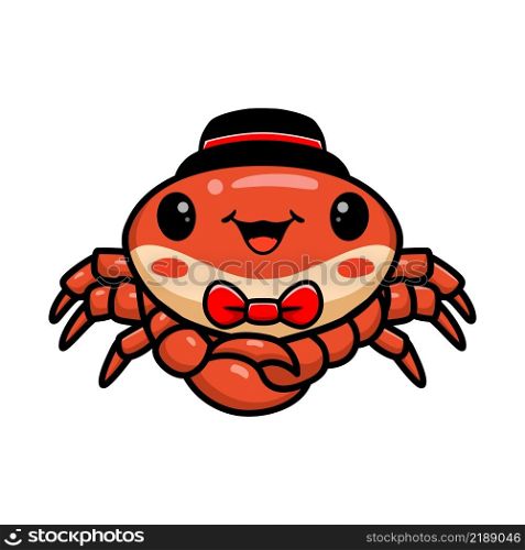 Cute little crab magician cartoon