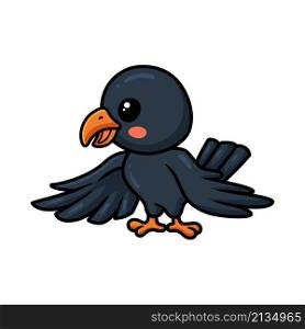 Cute little crow cartoon standing