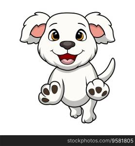 Cute little dog cartoon jumping
