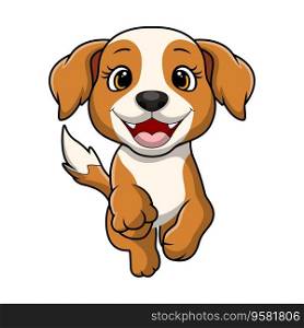 Cute little dog cartoon running