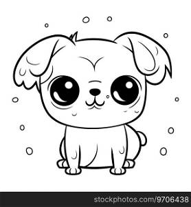 Cute little dog. Vector illustration in doodle style.