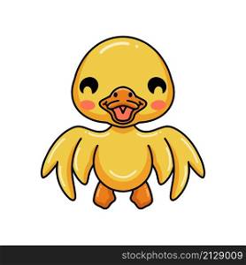 Cute little duck cartoon standing