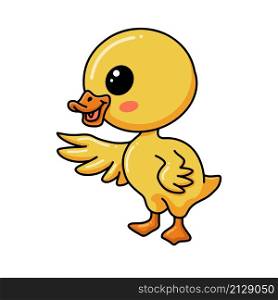 Cute little duck cartoon standing