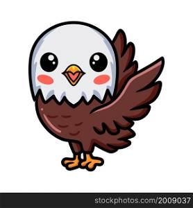Cute little eagle cartoon standing