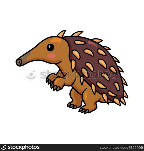 Cute little echidna cartoon character