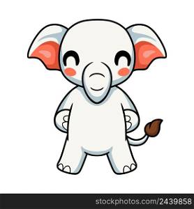 Cute little elephant cartoon standing