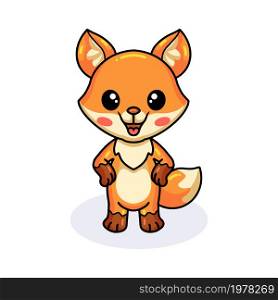 Cute little fox cartoon standing