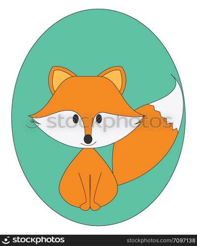 Cute little fox, illustration, vector on white background.