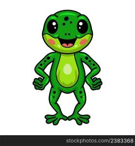 Cute little frog cartoon standing