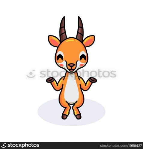 Cute little gazelle cartoon posing