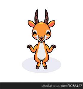 Cute little gazelle cartoon posing