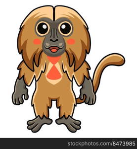 Cute little gelada monkey cartoon standing