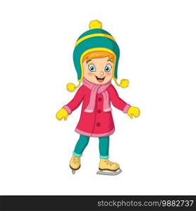 Cute little girl in winter clothes