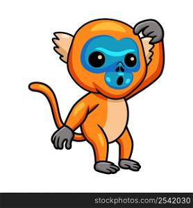 Cute little golden monkey cartoon