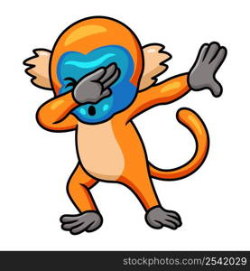 Cute little golden monkey cartoon dancing