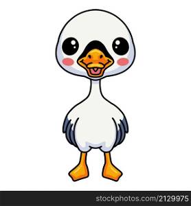 Cute little goose cartoon standing