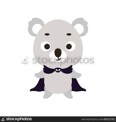 Cute little Halloween koala in a wizard costume. Cartoon animal character for kids t-shirts, nursery decoration, baby shower, greeting card, invitation, house interior. Vector stock illustration