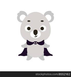 Cute little Halloween koala in a wizard costume. Cartoon animal character for kids t-shirts, nursery decoration, baby shower, greeting card, invitation, house interior. Vector stock illustration