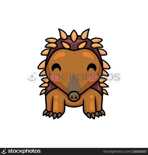 Cute little hedgehog cartoon character