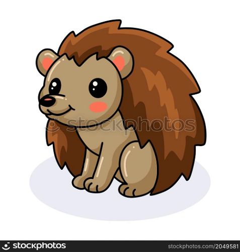 Cute little hedgehog cartoon posing