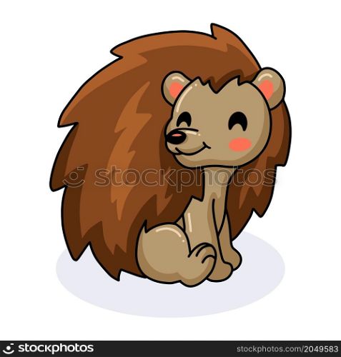 Cute little hedgehog cartoon posing