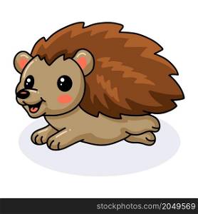 Cute little hedgehog cartoon running