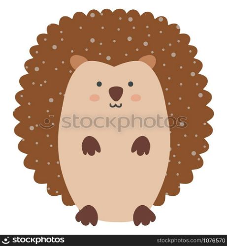 Cute little hedgehog, illustration, vector on white background.