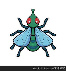 Cute little house fly cartoon 