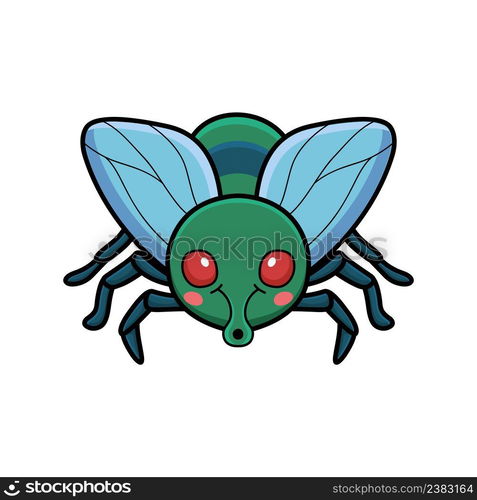 Cute little house fly cartoon 